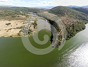Amazing Aerial panorama of Pchelina Reservoir, Bulgaria photo