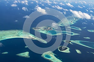 Amazing aerial view of atoll at the indian ocean