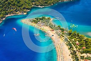 Amazing aerial view of Blue Lagoon in Oludeniz, Turkey
