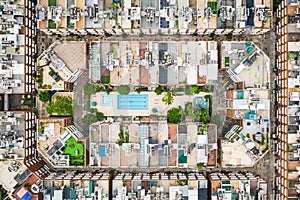 Amazing aerial view cityscape of Kowloon Tong, residential districk of Hong Kong, daytime