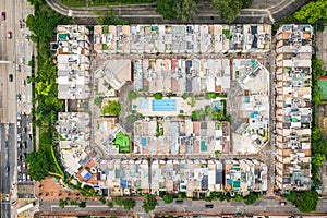 Amazing aerial view cityscape of Kowloon Tong, residential districk of Hong Kong, daytime