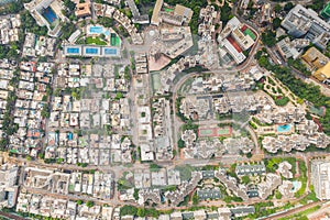 Amazing aerial view cityscape of Kowloon Tong, residential districk of Hong Kong, daytime