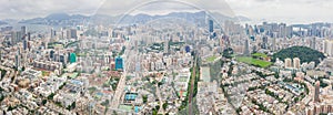 Amazing aerial view cityscape of Kowloon Tong, residential districk of Hong Kong, daytime