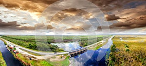 Amazing aerial view of Everglades National Park, Florida