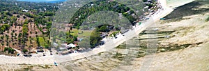 Amazing aerial view of Gili Trawangan coastline on a sunny day, Indonesia photo