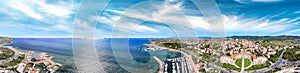 Amazing aerial view of Livorno and Lungomare, famous town of Tuscany