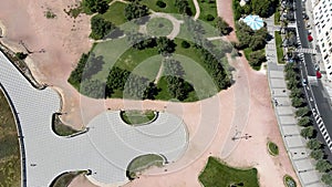 Amazing aerial view of Livorno and Mascagni Terrace, famous town of Tuscany