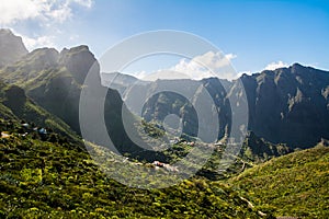 Amazing aerial view over Masca village, the most visited tourist