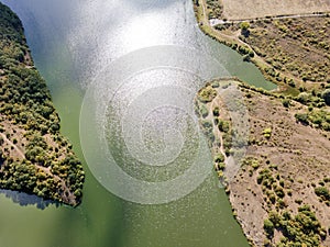 Amazing Aerial view of Pchelina Reservoir, Bulgaria photo