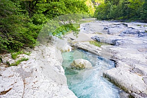 Amazing aerial view of the Serio river photo