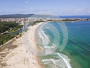Aerial view of South Beach of Primorsko, Bulgaria photo