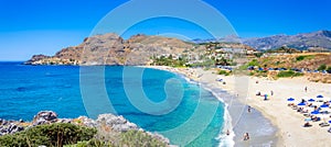 Amazing Ammoudi, Ammoudaki, Damnoni beaches in Crete island, Greece near famous resort of Plakias.