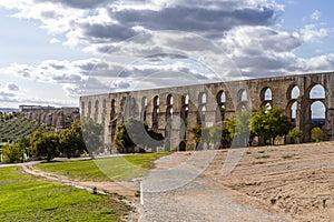 Amazing aqueduct located in the heart of Elvas, Alentejo, Portugal