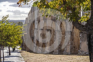 Amazing aqueduct located in the heart of Elvas, Alentejo, Portugal