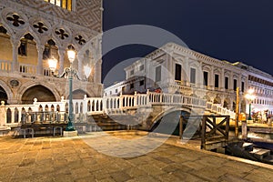 Amazing architecture of the Doges Palace on the San Marco square of Venice, Italy