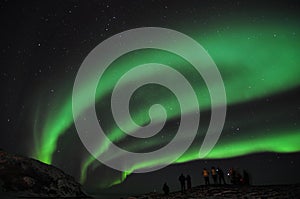 Amazing aurora and a group of photographers