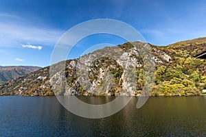 Amazing autumn ladscape from dam of The Krichim Reservoir, Rhodopes Mountain, Plovdiv Region, Bulgaria