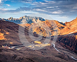 Amazing autumn landscape Dolomite Alps.