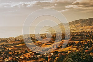 Amazing autumn landscape of Lavaux vineyards