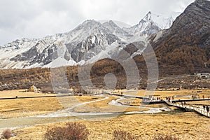 Amazing autumn season at Yading Nature Reserve in Sichuan, China