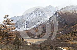 Amazing autumn season at Yading Nature Reserve in Sichuan, China