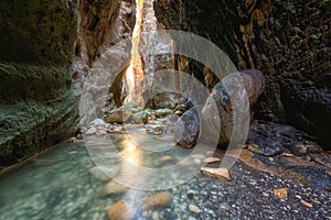 Amazing Avakas gorge, nature landscape, Cyprus. View of the popular canyon, tourist attraction in Paphos district