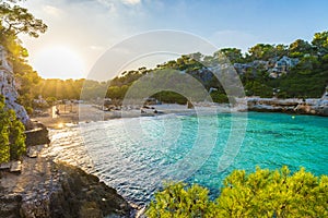 Amazing beach of Cala Llombards, Majorca island, Spain photo