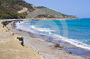 Amazing beach on Rhodes island, Greece
