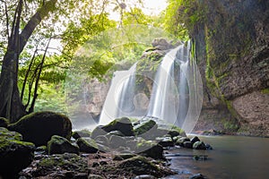 Amazing beautiful waterfalls in deep forest