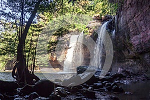 Amazing beautiful waterfalls in deep forest at Haew Suwat Waterfall in Khao Yai National Park
