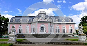 The graceful pink and white main building of the Benrath palace and park ensemble in DÃÂ¼sseldorf, Germany photo