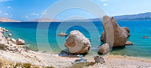 amazing Beritnica beach on Pag island in Croatia