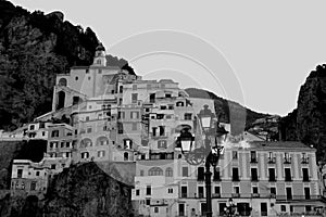 Amazing Black and White View of Amalfi Ancient Village photo