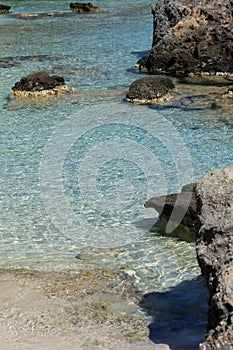 Amazing blue lagoon kedrodasos beach creta island red sand cost clear waters modern background high quality prints