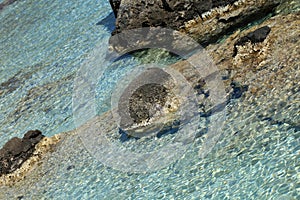 Amazing blue lagoon kedrodasos beach creta island red sand cost clear waters modern background high quality prints