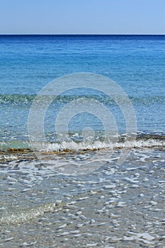 Amazing blue lagoon kedrodasos beach creta island red sand cost clear waters modern background high quality prints
