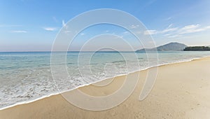 Amazing blue sky and calm Andaman sea in the morning Beautiful seascape nature for background and summer design