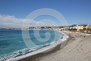 Amazing blue water of Mediterranean sea in French riviera, France