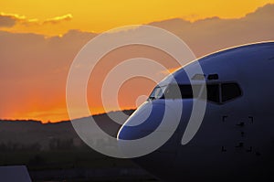 Amazing Boeing Sunset on BACAU AIRPORT