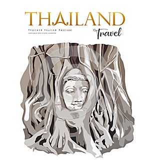 Amazing, Buddha Head in Tree Roots Wat Mahathat, Ayutthaya Thailand