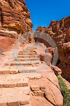 Amazing canyon of famous Petra, Jordan.