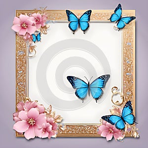 The amazing card with butterflies and a photo frame adorned with elegant flowers is truly a sight to behold.