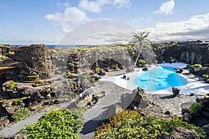 Amazing cave, pool, natural auditorium, salty lake designed by Cesar Manrique in volcanic tunnel called Jameos del Agua in