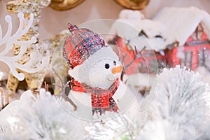 Amazing Christmas decor. Beautiful X-mas decorations with snowman