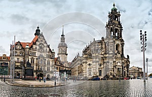 The amazing city of Dresden in Germany. European historical cent