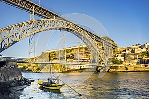 Amazing city of Porto with Eiffel`s bridge, Portugal