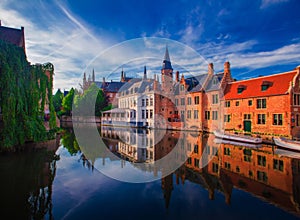 Amazing cityscape of Brugge on summer day