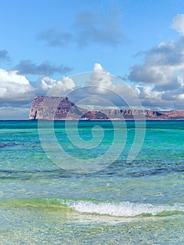 Amazing clear blue water on Balos beach