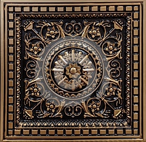 Amazing closeup view of ceiling decoration tiles, panel background