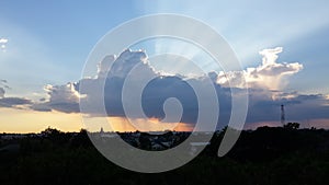 Amazing cloud and blue sky with sunset